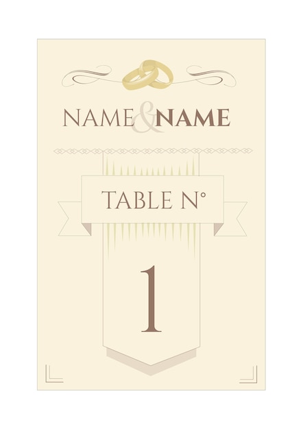 Vector wedding table indicator