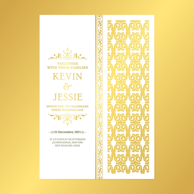 Vector wedding template cut invitation