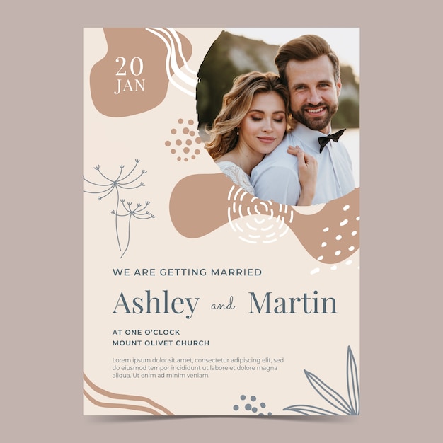 Vector wedding template design