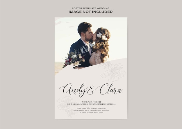 wedding template poster with photo