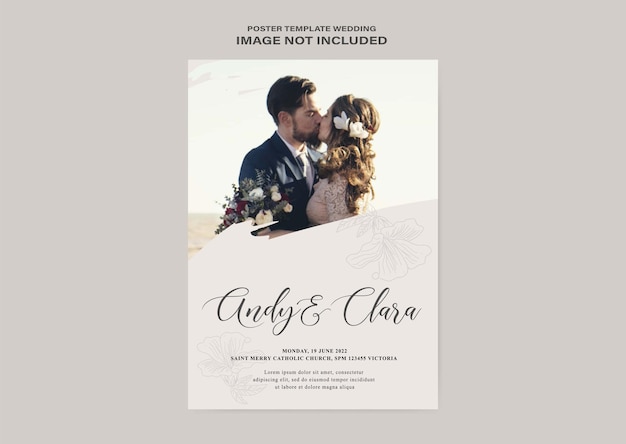 wedding template poster with photo