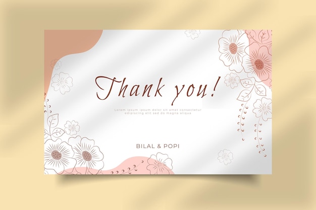 Wedding thank you card template