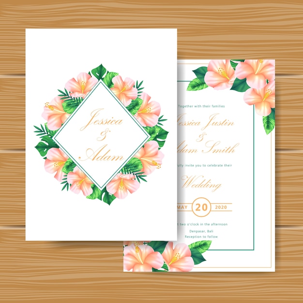 Wedding tropical floral invitation