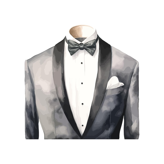 Wedding tuxedo tegen waterverf Vector illustratie ontwerp