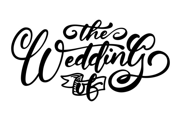 Wedding typography element vector illustration on white solid background