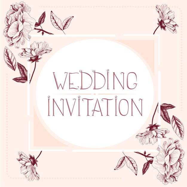 Vector wedding vintage invitation