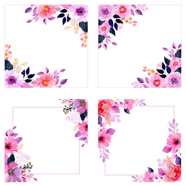 wedding watercolor floral frame collection