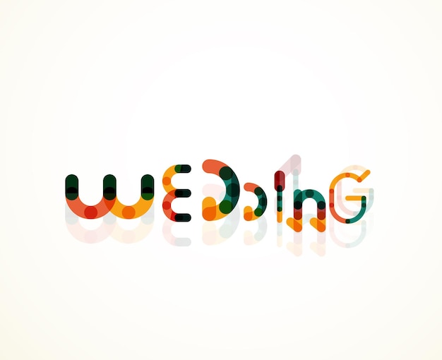 Wedding word font concept design