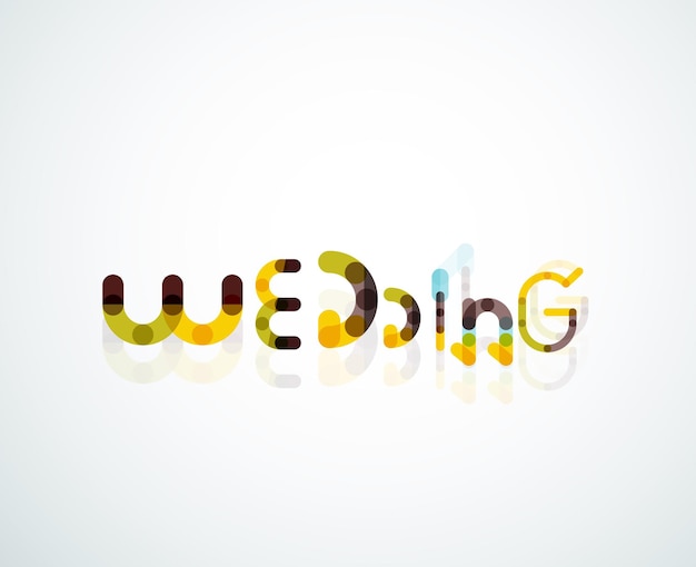 Wedding word font concept design