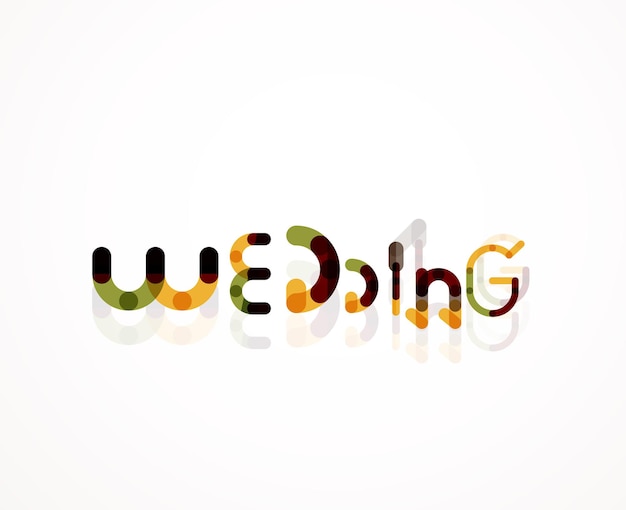 Wedding word font concept design