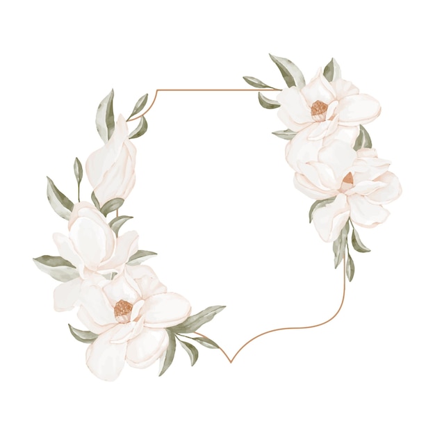 Vector wedding wreath of flowers and leaves