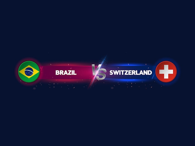 Vector wedstrijd brazilië vs zwitserland fifa wereldbeker 2022