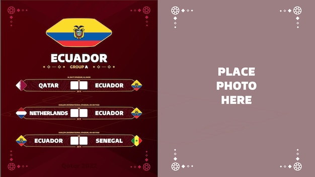 Wedstrijden Qatar 2022 competitie ecuador