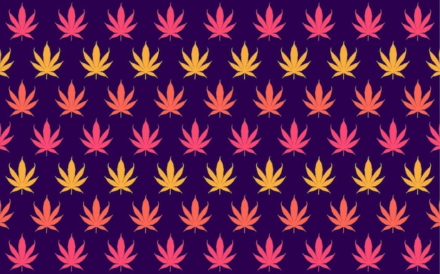 雜草或大麻葉無縫圖案向量插圖