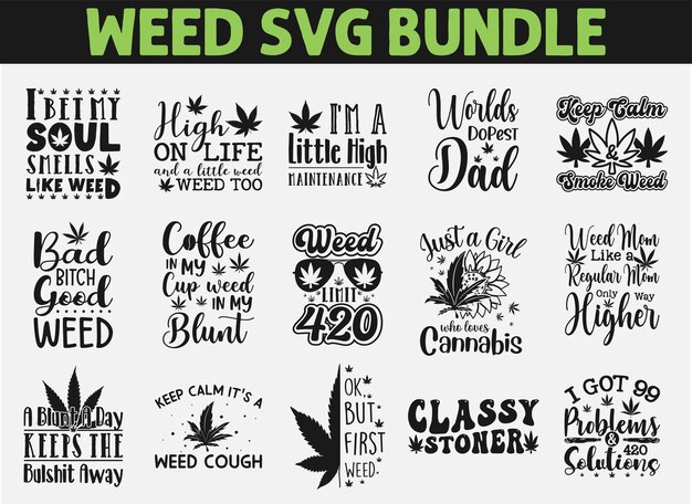 Дизайн связки Weed Svg