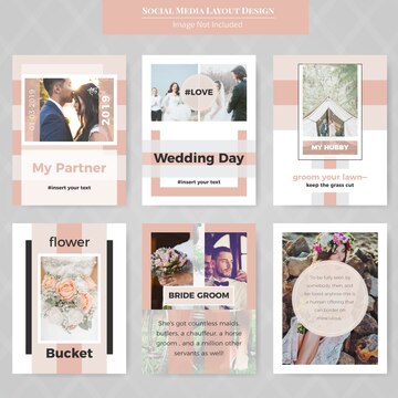 Premium Vector | Weeding social media post template