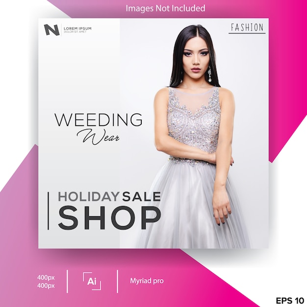 Vector weeding wear banner template