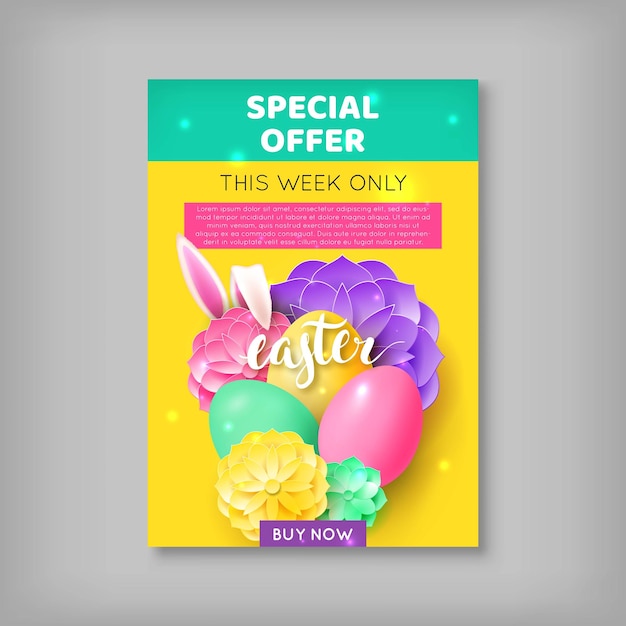 Vector week offer banner easter sale