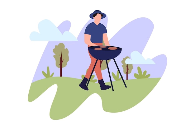 Vector weekend activity flat illustration design