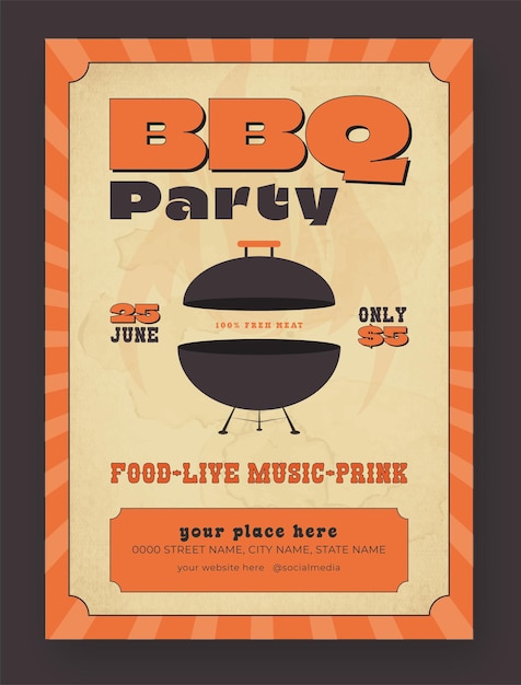 Weekend BBQ Party Poster Template