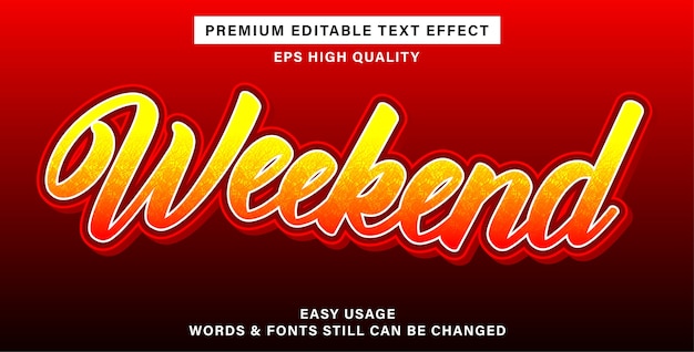 Weekend bewerkbaar teksteffect