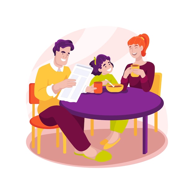 weekend breakfast isolated cartoon vector illustration