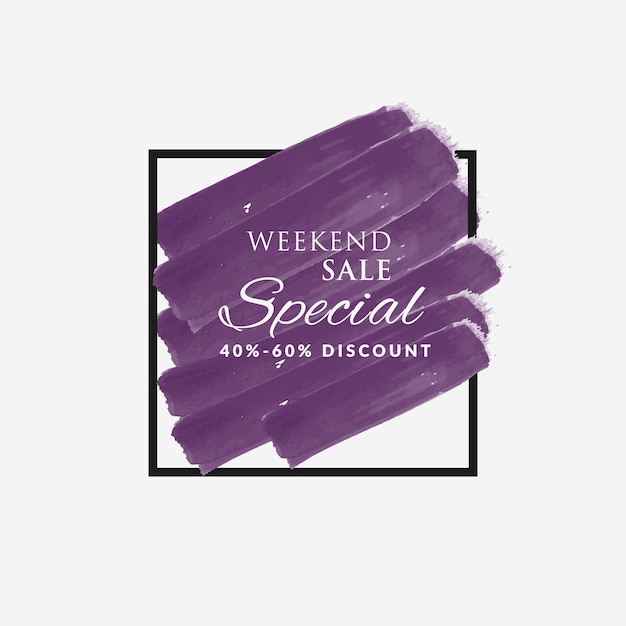 Weekend sale discount water color brush background