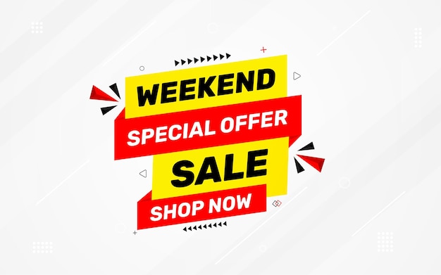 Weekend sale special offer sale banner template discount offer background weekly sale banner