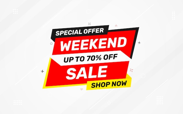 Weekend sale special offer sale banner template discount offer background weekly sale banner