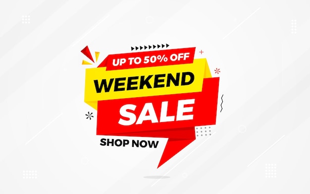 Weekend sale special offer sale banner template discount offer background weekly sale banner