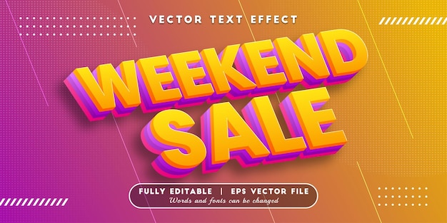 Weekend sale text effect with editable text style