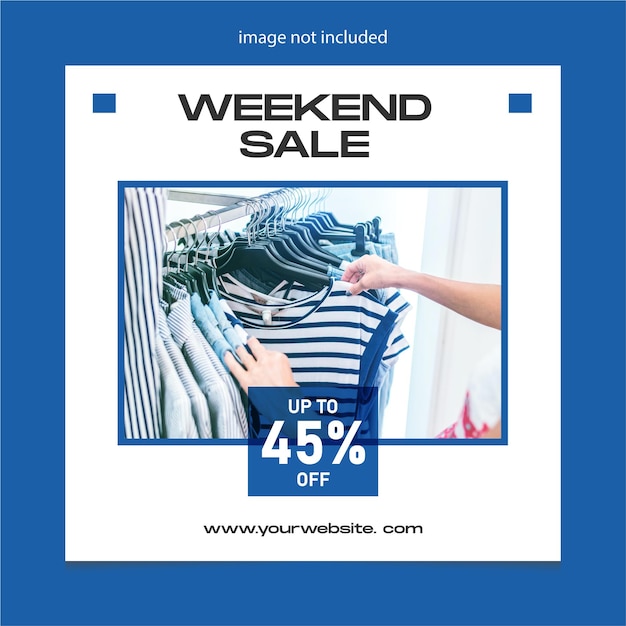 weekend social media instagram post square banner template