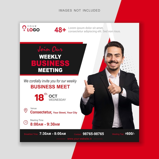 weekly business meeting invite poster design