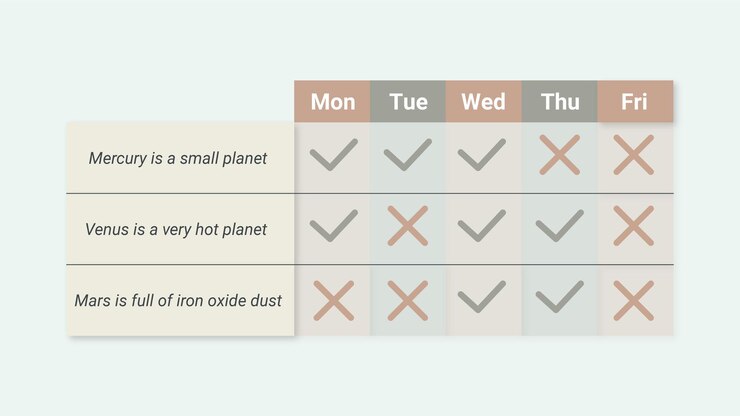 Vector weekly checklist