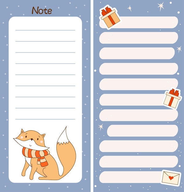 weekly or daily planner note paper to do list stickers templates Merry Christmas Vertical templates