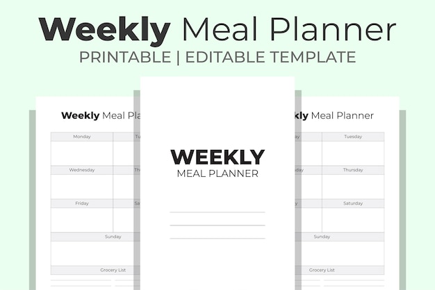 Vettore interno kdp pianificatore di pasti settimanali