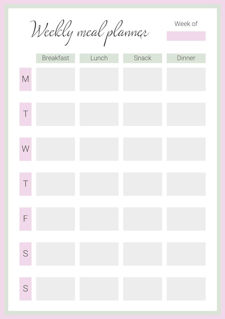 Weekly meal planner