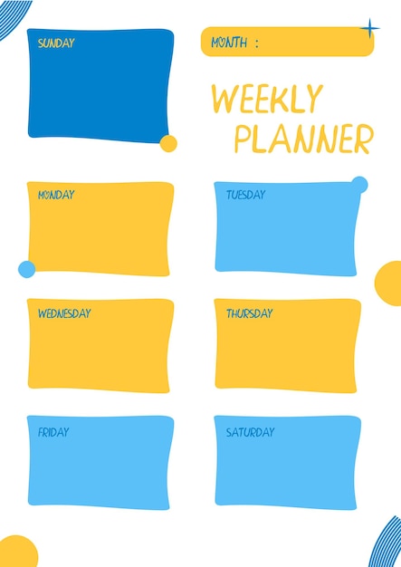 Vector weekly monthly planner vector