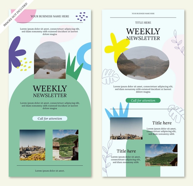 Vector weekly newsletter template