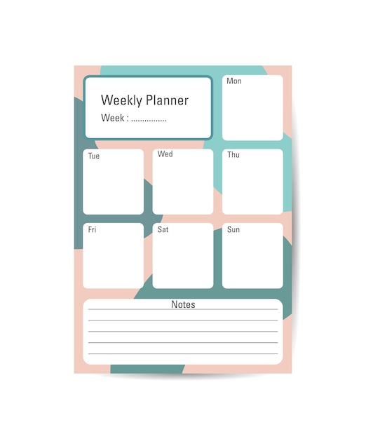Weekly plan Templates for notes todo lists Organizer planner schedule for your designs Abstract vector background