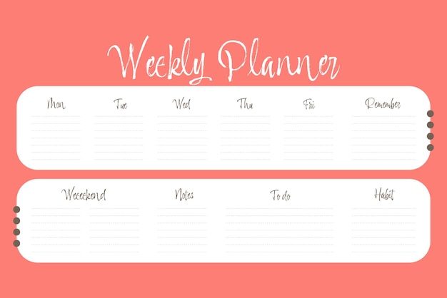 Weekly planner bullet journal planner template collage moodboard pictures grids