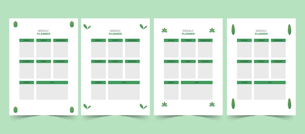 Vector weekly planner design template collection