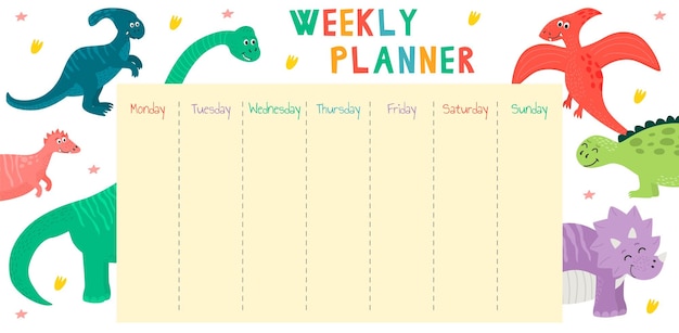 A weekly planner is written on a sheet of paper.