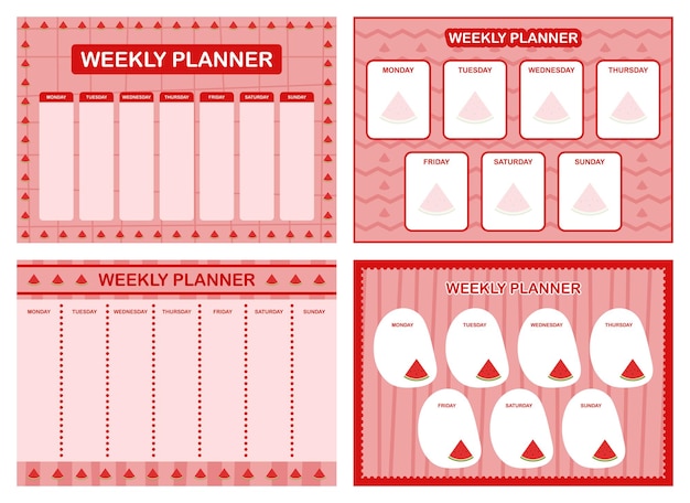 Weekly planner kids schedule design template