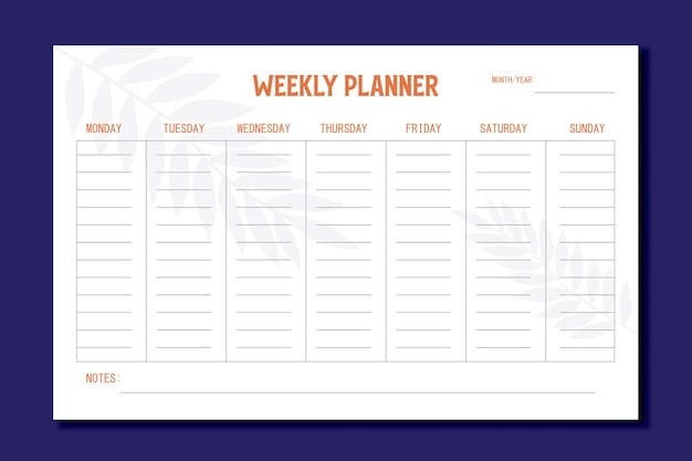 weekly planner list design template
