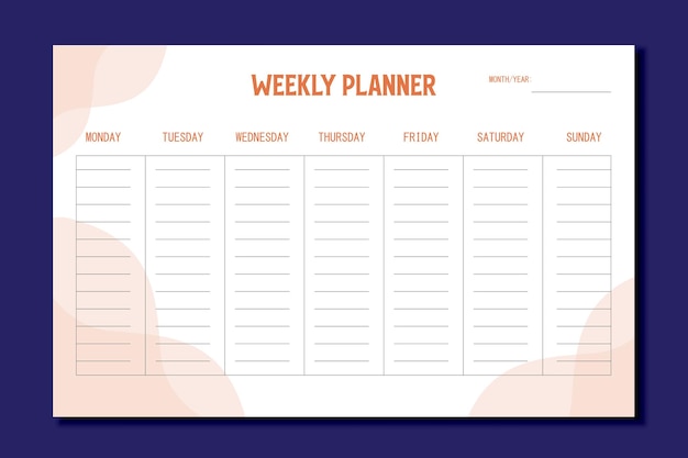 Weekly Planner List Design Template