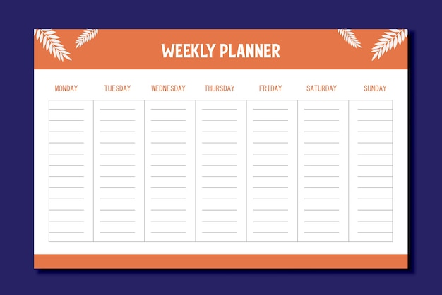 Weekly Planner List Design Template