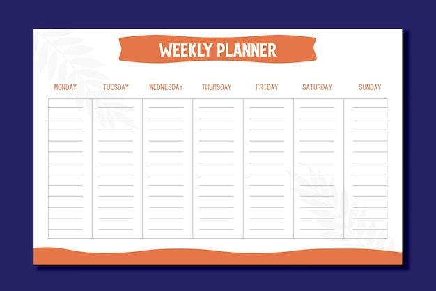 Weekly Planner List Design Template