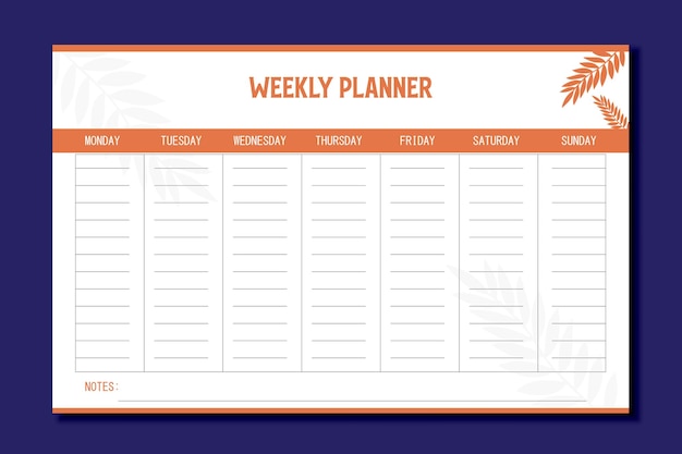 Weekly Planner List Design Template