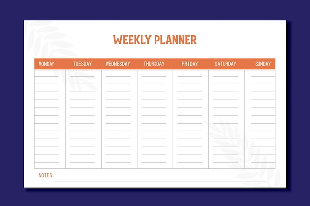 Weekly Planner List Design Template